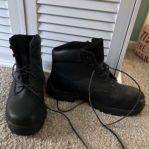 Steel toed work boots